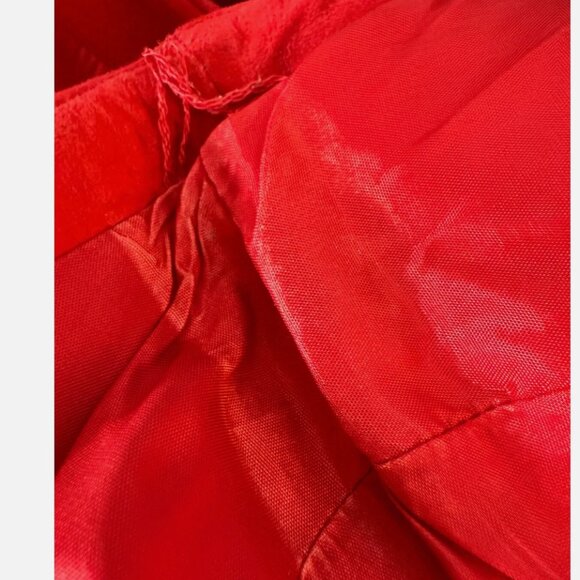 VAKKO Vtg 80s Red Suede Drop Waist Ruffle LSV Dress 6 Cowgirl Western Boho - Picture 7 of 11